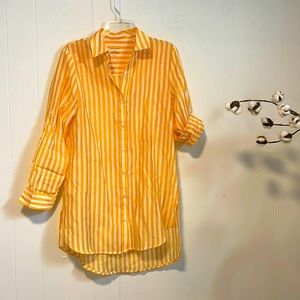 Summersalt button down striped shirt swim cover up